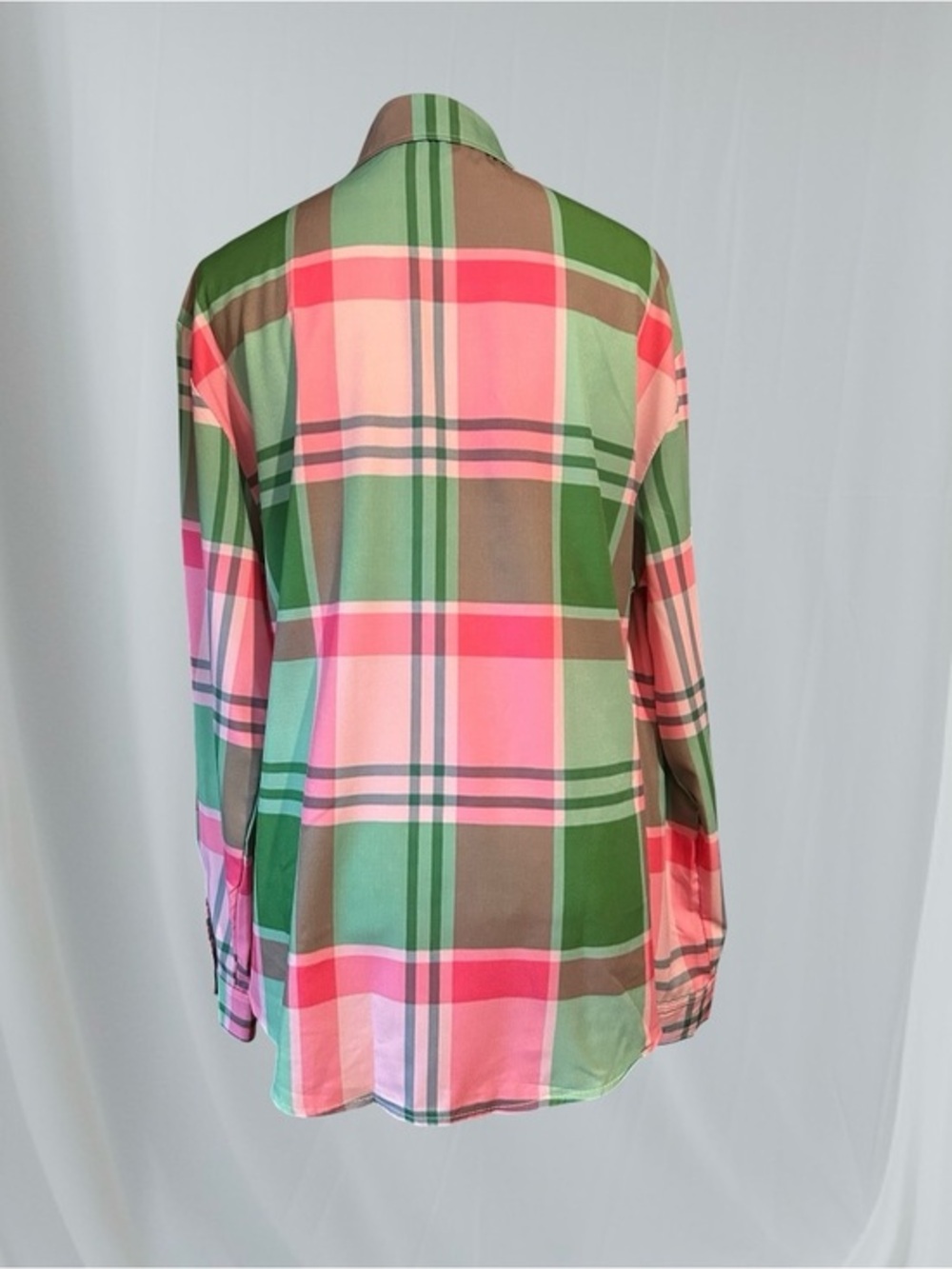 Shein Plaid Button-Up Blouse